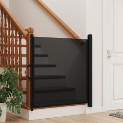 vidaXL Cancelletto Retrattile per Animali Domestici Nero 82,5x125 cm