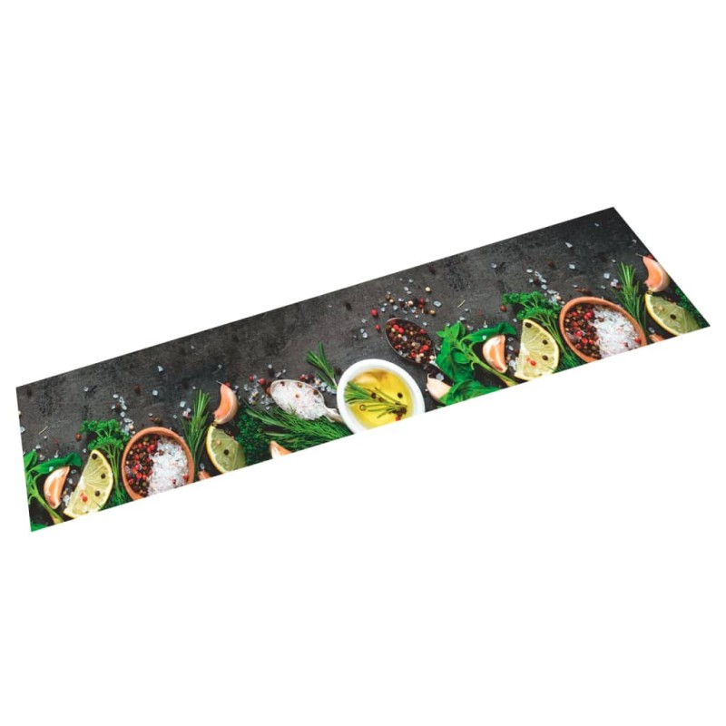 vidaXL Tappeto da Cucina Lavabile Spezie 60x300 cm Velluto