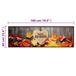 vidaXL Tappeto da Cucina Lavabile Autunno 60x180 cm in Velluto