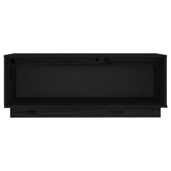 vidaXL Mobile Porta TV Nero 90x35x35 cm in Legno Massello di Pino