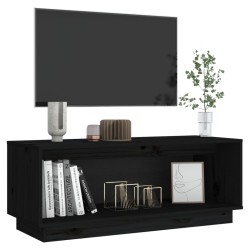 vidaXL Mobile Porta TV Nero 90x35x35 cm in Legno Massello di Pino