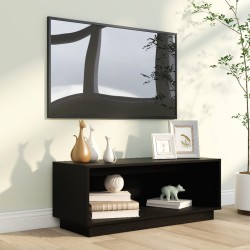 vidaXL Mobile Porta TV Nero 90x35x35 cm in Legno Massello di Pino