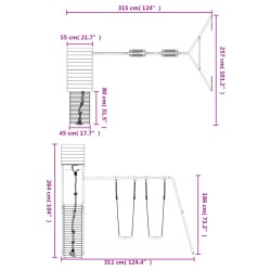 vidaXL Set da Gioco da Esterno in Legno di Pino Impregnato