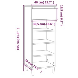 vidaXL Scarpiera Nera 40x36x105 cm in Legno ingegnerizzato