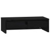 Supporto per Monitor Nero 50x27x15 cm in Legno Massello di Pino