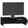 Supporto per Monitor Nero 50x27x15 cm in Legno Massello di Pino