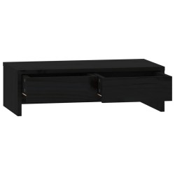 Supporto per Monitor Nero 50x27x15 cm in Legno Massello di Pino