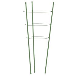 vidaXL Supporti Piante da Giardino con 3 Anelli 5pz Verde 45cm Acciaio