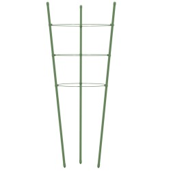 vidaXL Supporti Piante da Giardino con 3 Anelli 5pz Verde 45cm Acciaio