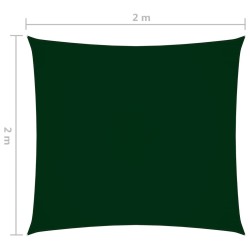 vidaXL Vela Parasole in Tela Oxford Quadrata 2x2 m Verde Scuro