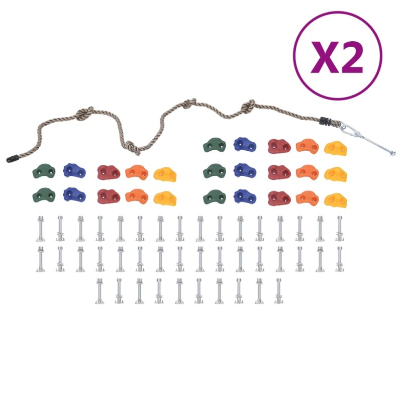 vidaXL Prese da Arrampicata con Fune 50 pz Multicolore