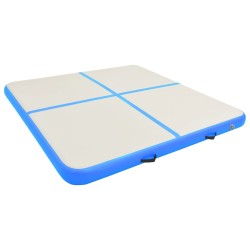 vidaXL Tappetino Ginnastica Gonfiabile con Pompa 200x200x20 cm PVC Blu