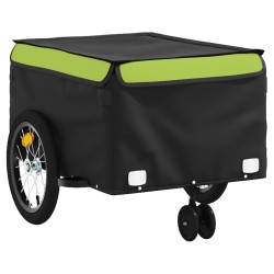 vidaXL Rimorchio da Bici Nero e Verde 45 kg in Ferro