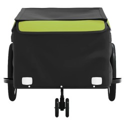 vidaXL Rimorchio da Bici Nero e Verde 45 kg in Ferro