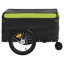 vidaXL Rimorchio da Bici Nero e Verde 45 kg in Ferro