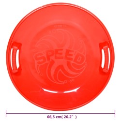 vidaXL Slittino Rotondo Rosso 66,5 cm in PP