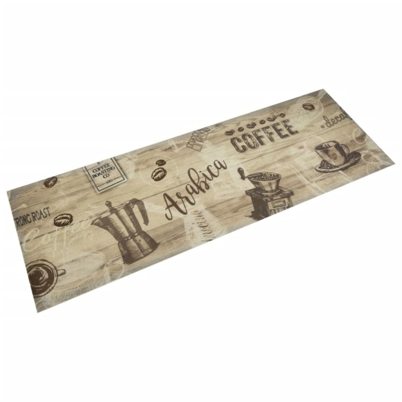 vidaXL Tappeto da Cucina Lavabile Marrone Caffè 60x180 cm in Velluto