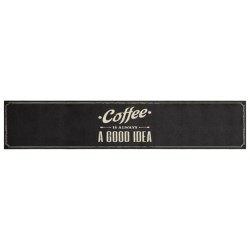 vidaXL Tappeto da Cucina Lavabile Testo Caffè 60x300 cm in Velluto