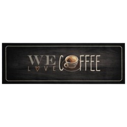 vidaXL Tappeto da Cucina Lavabile Testo Caffè 60x180 cm in Velluto