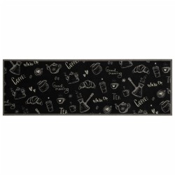 vidaXL Tappeto da Cucina Lavabile Nero Mattutino 60x180 cm in Velluto