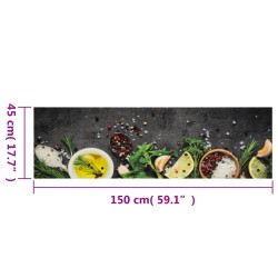 vidaXL Tappeto da Cucina Lavabile Spezie 45x150 cm Velluto