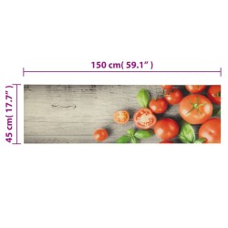 vidaXL Tappeto da Cucina Lavabile Pomodori 45x150 cm in Velluto