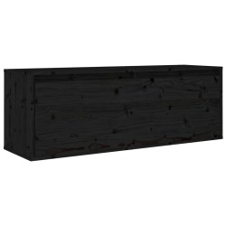 vidaXL Pensile Nero 100x30x35 cm in Legno Massello di Pino