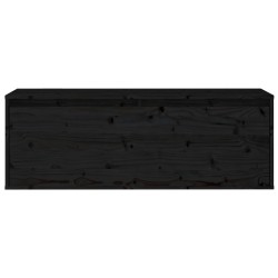 vidaXL Pensile Nero 100x30x35 cm in Legno Massello di Pino