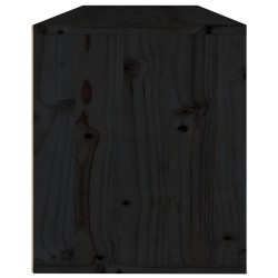 vidaXL Pensile Nero 100x30x35 cm in Legno Massello di Pino