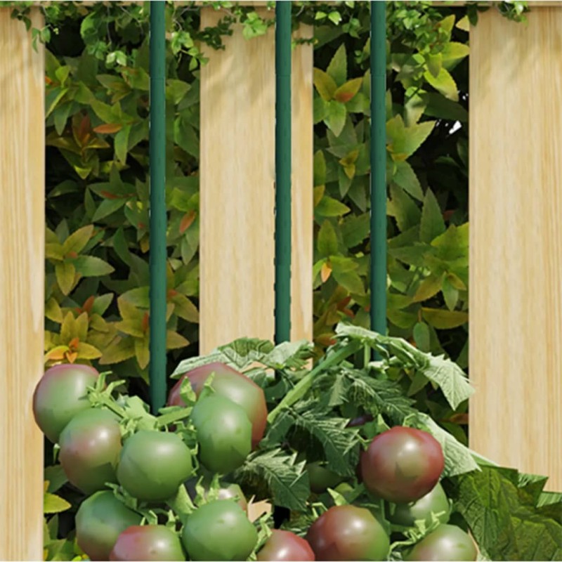 vidaXL Supporti per Piante da Giardino 30 pz Verde 115 cm Acciaio