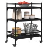 vidaXL Carrello da Cucina Nero 65x40x86,5 cm in Legno Multistrato