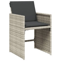 vidaXL Set da Pranzo da Giardino 15 pz con Cuscini Grigio Polyrattan