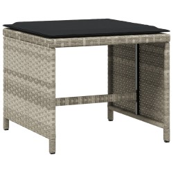 vidaXL Set da Pranzo da Giardino 15 pz con Cuscini Grigio Polyrattan