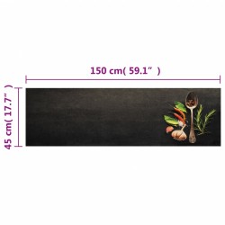 vidaXL Tappeto da Cucina Lavabile Spezie 45x150 cm Velluto