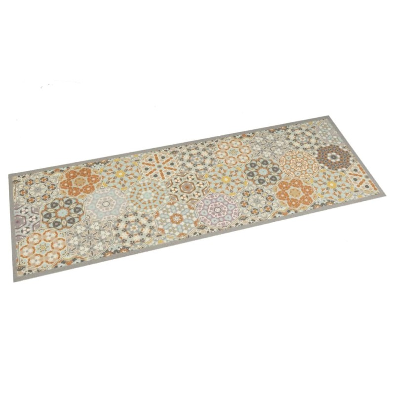 vidaXL Tappeto da Cucina Lavabile Pastello Esagono 60x180 cm Velluto