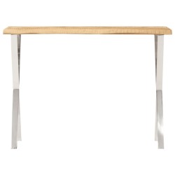 vidaXL Tavolo Consolle Bordi Vivi 105x33x76 cm Legno Massello di Mango