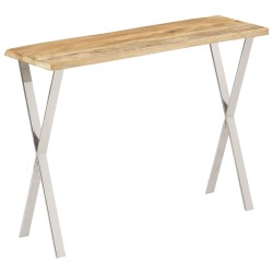 vidaXL Tavolo Consolle Bordi Vivi 105x33x76 cm Legno Massello di Mango