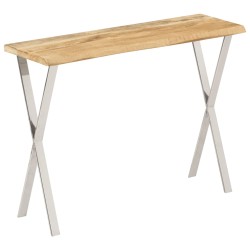 vidaXL Tavolo Consolle Bordi Vivi 105x33x76 cm Legno Massello di Mango