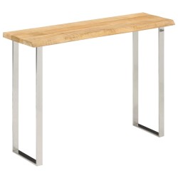 vidaXL Tavolo Consolle Bordi Vivi 105x33x76 cm Legno Massello di Mango