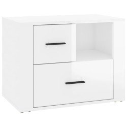 Comodino Bianco Lucido 60x36x45 cm in Legno ingegnerizzato