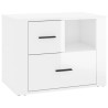 Comodino Bianco Lucido 60x36x45 cm in Legno ingegnerizzato