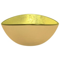 vidaXL Lavandino in Vetro Temperato 54,5x35x15,5 cm Oro