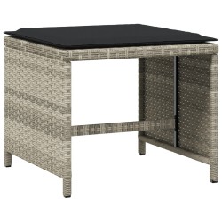 vidaXL Set Pranzo da Giardino 9pz con Cuscini Grigio Chiaro Polyrattan