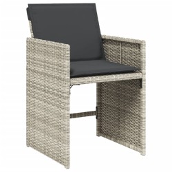 vidaXL Set da Pranzo da Giardino 17pz con Cuscini Grigio in Polyrattan