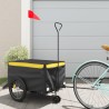 vidaXL Rimorchio da Bici Nero e Giallo 30 kg in Ferro