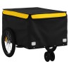 vidaXL Rimorchio da Bici Nero e Giallo 30 kg in Ferro