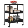 vidaXL Carrello da Cucina Nero 60x41x80,5 cm in Legno Multistrato