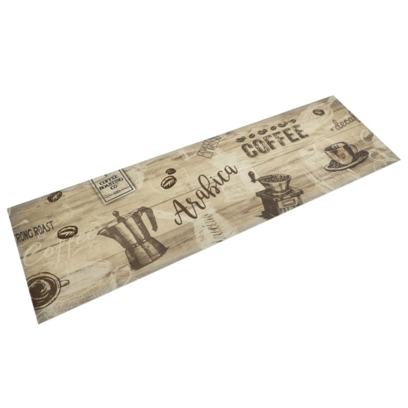 vidaXL Tappeto da Cucina Lavabile Marrone Caffè 45x150 cm in Velluto