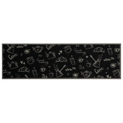 vidaXL Tappeto da Cucina Lavabile Nero Mattutino 45x150 cm in Velluto