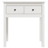 Tavolo Consolle Bianco 70x35x75 cm in Legno Massello di Pino